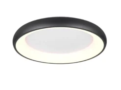 Flache LED Deckenleuchte CARDONA groß Schwarz, dimmbar & 3 Lichtfarben, Ø 62cm