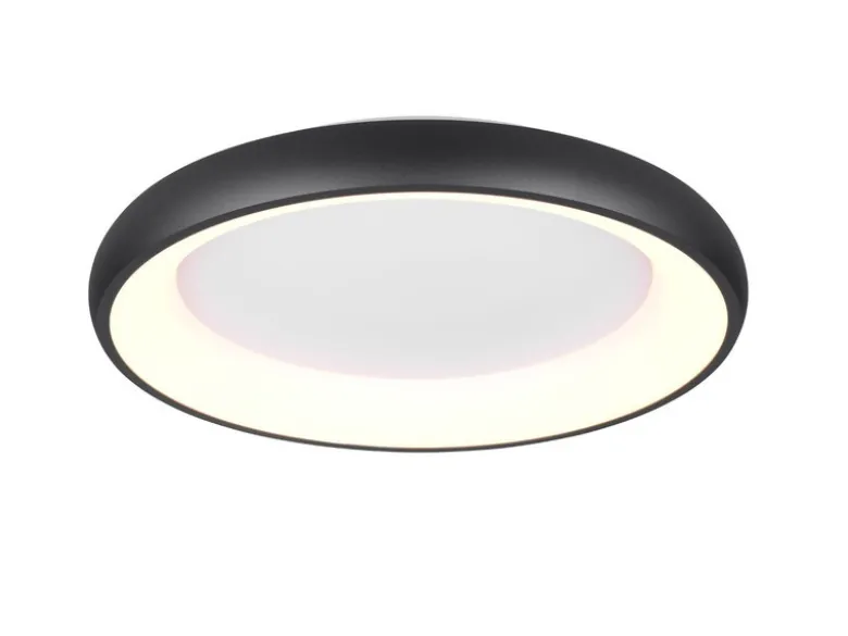 Flache LED Deckenleuchte CARDONA groß Schwarz, dimmbar & 3 Lichtfarben, Ø 62cm