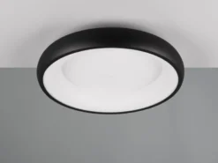 Flache LED Deckenleuchte CARDONA Schwarz, dimmbar & 3 Lichtfarben, Ø 46,5cm