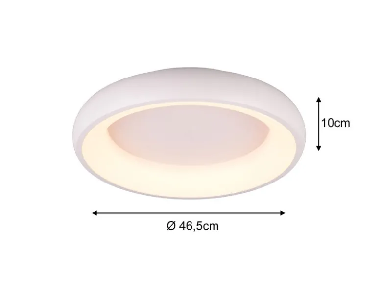 Flache LED Deckenleuchte CARDONA Weiß, dimmbar & 3 Lichtfarben, Ø 46,5cm