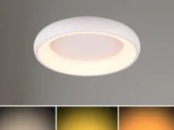 Flache LED Deckenleuchte CARDONA Weiß, dimmbar & 3 Lichtfarben, Ø 46,5cm