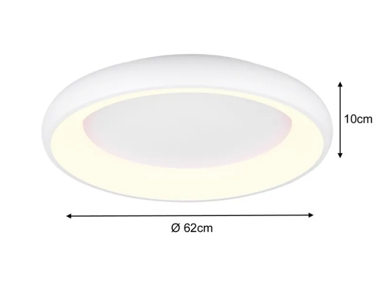 Flache LED Deckenleuchte CARDONA groß Weiß, dimmbar & 3 Lichtfarben, Ø 62cm
