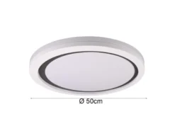 Flache LED Deckenleuchte dimmbar über Schalter Weiß Cappuccino, Ø 50cm