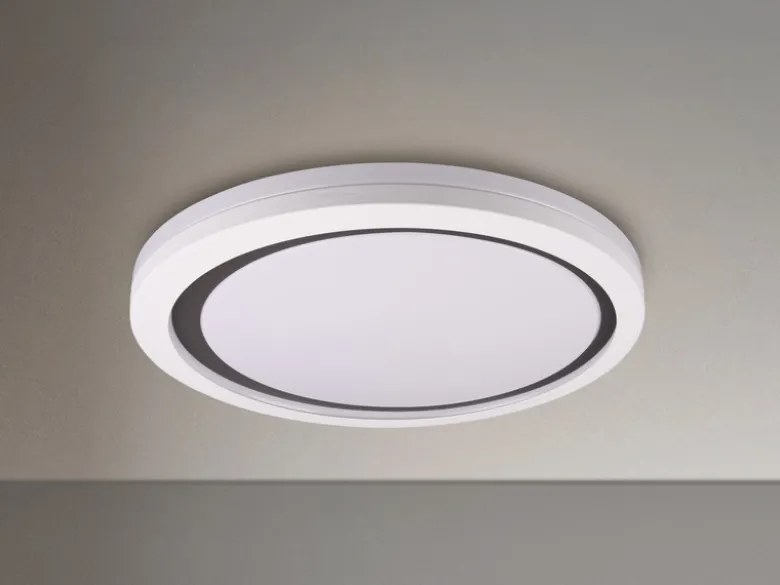 Flache LED Deckenleuchte dimmbar über Schalter Weiß Cappuccino, Ø 50cm