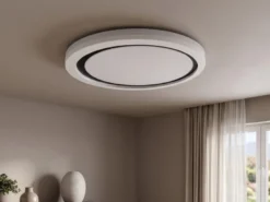 Flache LED Deckenleuchte dimmbar über Schalter Weiß Cappuccino, Ø 50cm