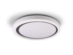 Flache LED Deckenleuchte dimmbar über Schalter Weiß Cappuccino, Ø 50cm