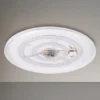 Flache LED Deckenleuchte dimmbar über Schalter Weiß Silber, Ø 49cm