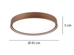 Flache LED Deckenleuchte DOHA mit 2 Lichtfarben in Coffee, Ø 45cm