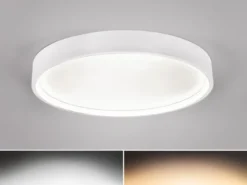 Flache LED Deckenleuchte DOHA mit 2 Lichtfarben in Weiß, Ø 45cm