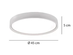 Flache LED Deckenleuchte DOHA mit 2 Lichtfarben in Weiß, Ø 45cm