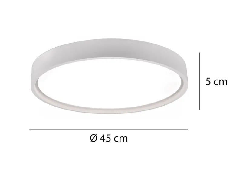 Flache LED Deckenleuchte DOHA mit 2 Lichtfarben in Weiß, Ø 45cm