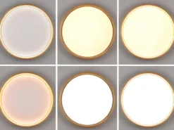 Flache LED Deckenleuchte DOHA mit 2 Lichtfarbe in Messing, Ø 45cm