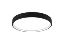 Flache LED Deckenleuchte DOHA mit 2 Lichtfarben in Schwarz, Ø 45cm