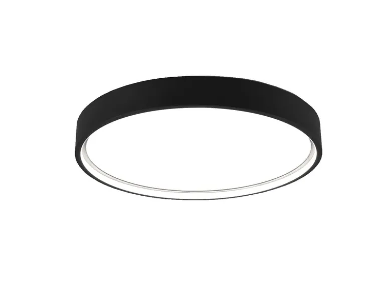 Flache LED Deckenleuchte DOHA mit 2 Lichtfarben in Schwarz, Ø 45cm