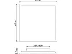 Flache LED Deckenleuchte DORO in Holzoptik Quadrat, 45cm