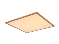 Flache LED Deckenleuchte DORO in Holzoptik Quadrat, 45cm