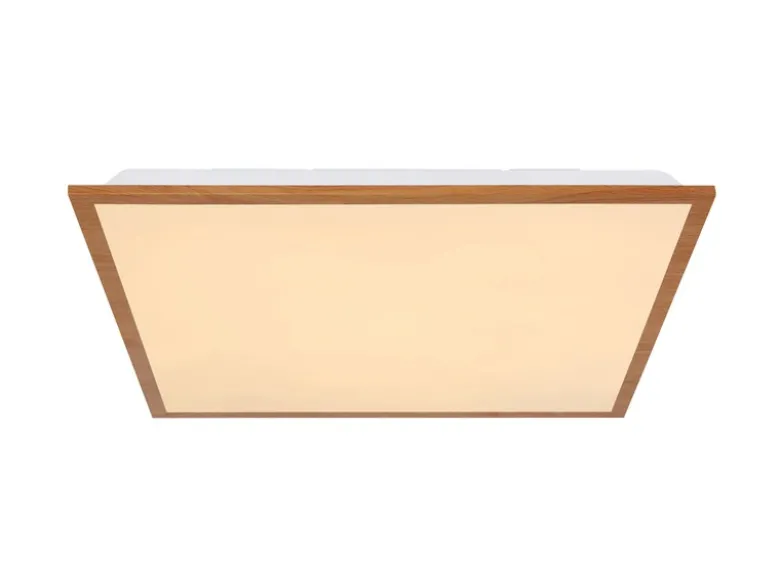 Flache LED Deckenleuchte DORO in Holzoptik Quadrat, 45cm
