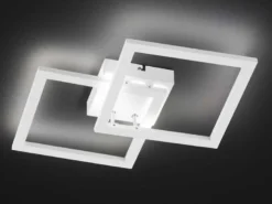 Flache LED Deckenleuchte ELLE Weiß Eckig 34x34cm