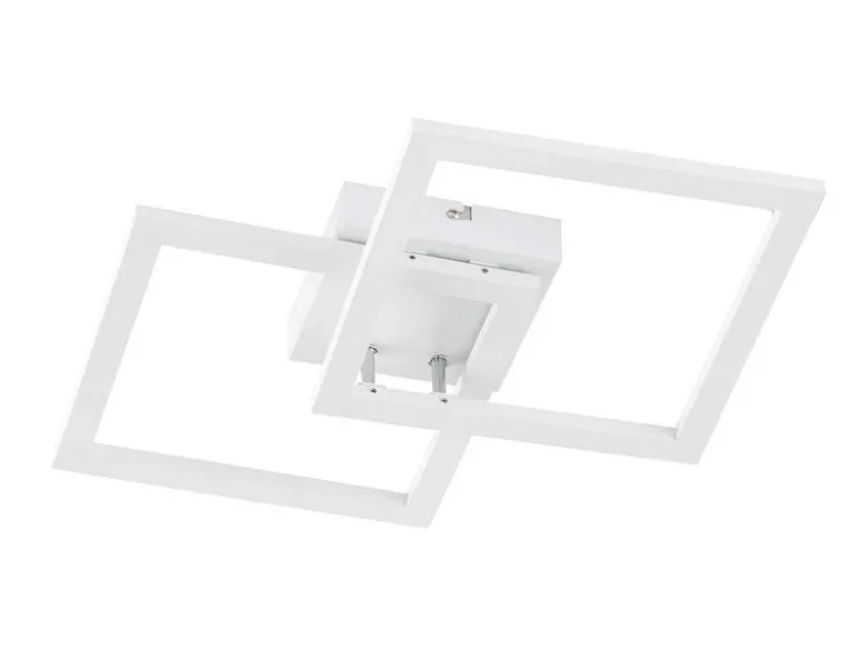 Flache LED Deckenleuchte ELLE Weiß Eckig 34x34cm