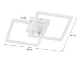 Flache LED Deckenleuchte ELLE Weiß Eckig 34x34cm