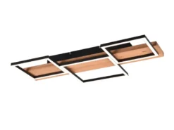 Flache LED Deckenleuchte HARPER dimmbar Holzbrett naturbelassen, Breite 65cm