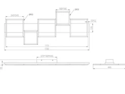 Flache LED Deckenleuchte HARPER dimmbar Holzbrett naturbelassen, Breite 115cm
