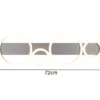 Flache LED Deckenleuchte LUMOS Silber matt mit Ringen, Breite 72cm