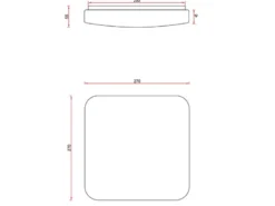 Flache LED Deckenleuchte MANDRIA mit Rankenmuster, Quadrat 27cm