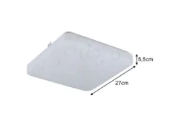 Flache LED Deckenleuchte MANDRIA mit Rankenmuster, Quadrat 27cm