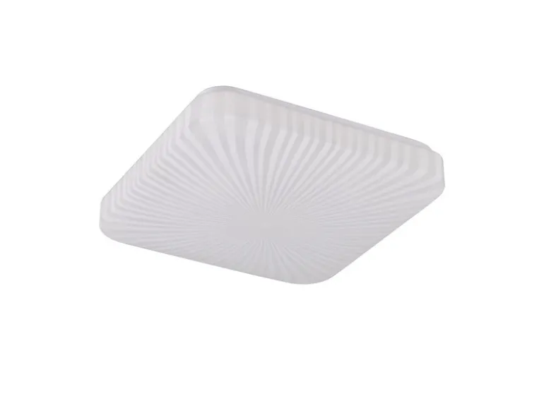 Flache LED Deckenleuchte MANDRIA mit Strahlenmuster, Quadrat 27cm