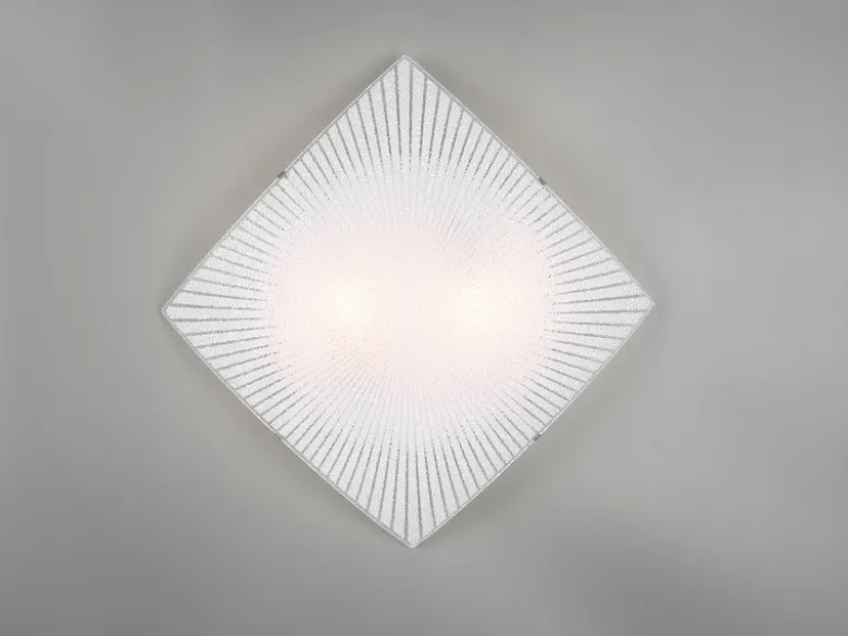 Flache LED Deckenleuchte mit Glas Lampenschirm Weiß, Quadrat 40cm