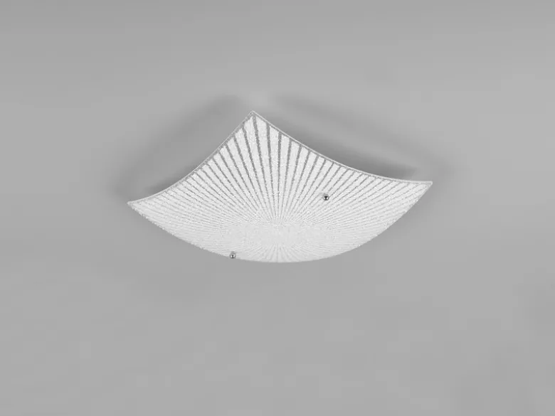 Flache LED Deckenleuchte mit Glas Lampenschirm Weiß, Quadrat 30cm