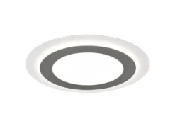 Flache LED Deckenleuchte MORGAN mit Fernbedienung hell & dimmbar, Silber Ø 45cm