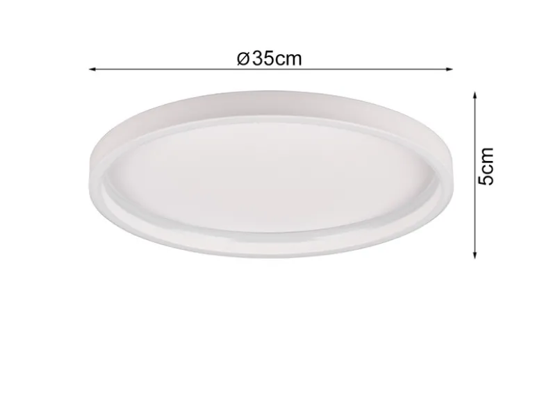 Flache LED Deckenleuchte ROTONDA Weiß Rund, Ø 35cm