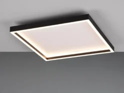 Flache LED Deckenleuchte ROTONDA Schwarz Quadrat, 35cm