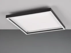 Flache LED Deckenleuchte ROTONDA Schwarz Quadrat, 35cm