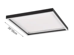 Flache LED Deckenleuchte ROTONDA Schwarz Quadrat, 35cm