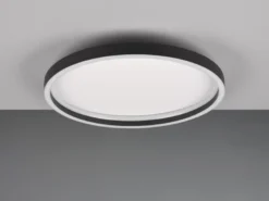Flache LED Deckenleuchte ROTONDA Schwarz Rund, Ø 35cm