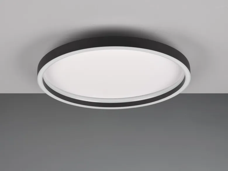 Flache LED Deckenleuchte ROTONDA Schwarz Rund, Ø 35cm