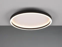 Flache LED Deckenleuchte ROTONDA Schwarz Rund, Ø 35cm