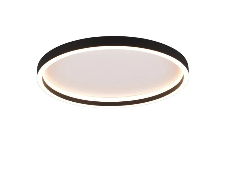 Flache LED Deckenleuchte ROTONDA Schwarz Rund, Ø 35cm
