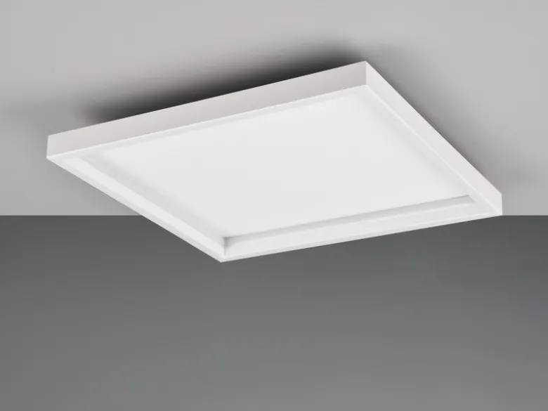 Flache LED Deckenleuchte ROTONDA Weiß Quadrat, 35cm