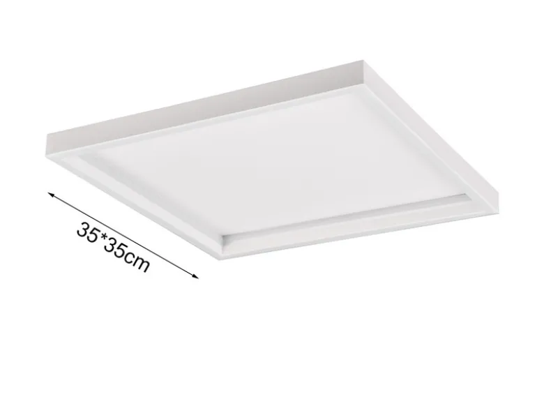 Flache LED Deckenleuchte ROTONDA Weiß Quadrat, 35cm