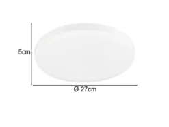 Flache LED Deckenleuchte SPICA in Weiß, IP44 Badezimmer geeignet, Ø 27cm