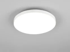 Flache LED Deckenleuchte SPICA in Weiß, IP44 Badezimmer geeignet, Ø 27cm