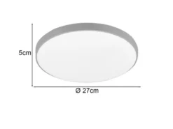 Flache LED Deckenleuchte SPICA in Titan, IP44 Badezimmer geeignet, Ø 27cm
