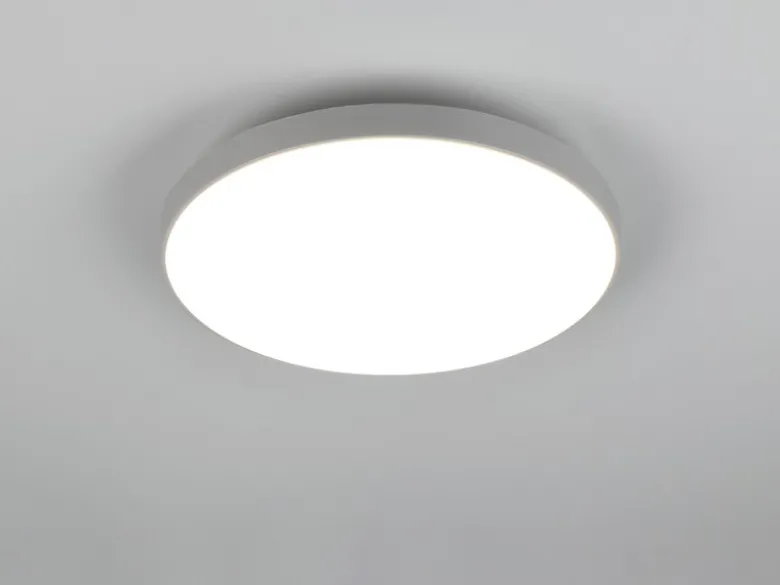 Flache LED Deckenleuchte SPICA in Titan, IP44 Badezimmer geeignet, Ø 27cm