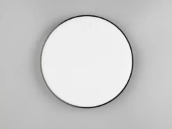 Flache LED Deckenleuchte SPICA in Schwarz, IP44 Badezimmer geeignet, Ø 27cm