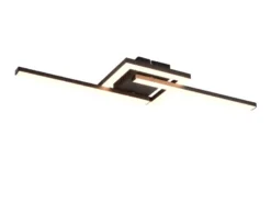 Flache LED Deckenleuchte VIALE Schwarz rechteckig groß max. Breite 63cm