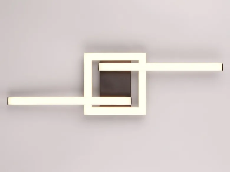 Flache LED Deckenleuchte VIALE Schwarz rechteckig groß max. Breite 63cm